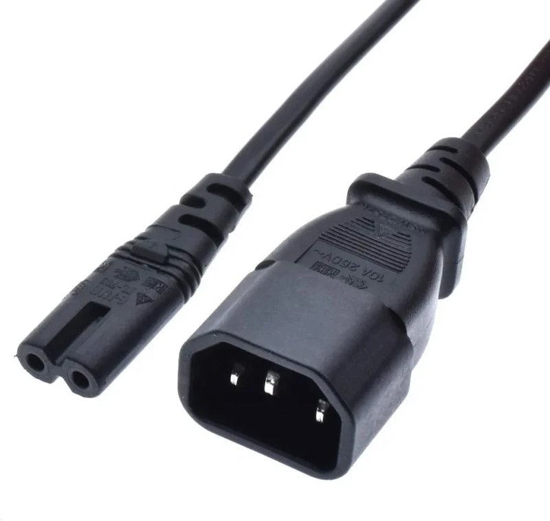 Standard-Molded-IEC-320-C14-to-C7-Plug-AC-Plug-Adapter-Cable-Power-Cords-Extension-Cords-Power-Lead-for-Printer-Monitor