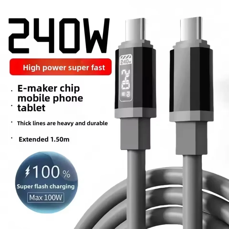 Super-Fast-240W-6A-USB-LED-Digital-Display-Screen-Type-c-Liquid-Silicone-1.5M-Data-Cables-for-Phone-for-Earphone-1.5M-Charging
