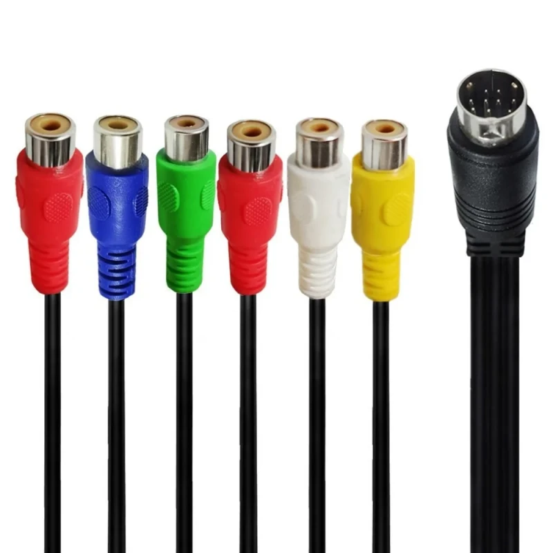 TV-Receivers-Televisions-Monitors-Projectors-S-Video-Mini-DIN-10Pin-Male-to-5RCA-Female-PVC-Jacket-AV-Power-Cable-for-Speakers
