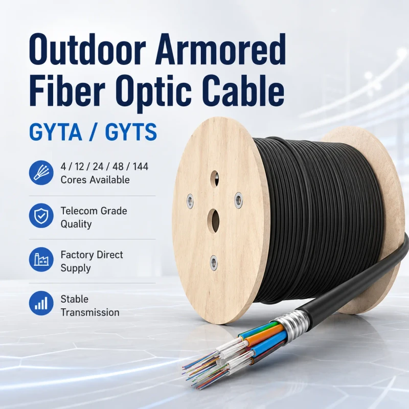 Telecom-Grade-GYTA-GYTS-Fiber-Optic-Cable-4-12-24-48-144-Core-Class-a-Fiber-Phosphated-Steel-Wire-Reinforced-Stable-Transmission