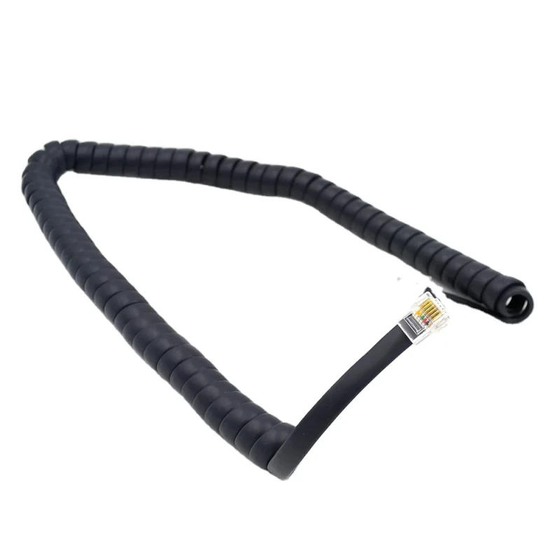 Telephone-Spiral-Cable-Handset-Cord-1.2ft-Spiral-Coiled-RJ12-6P6C-Landline-Jack-Cords