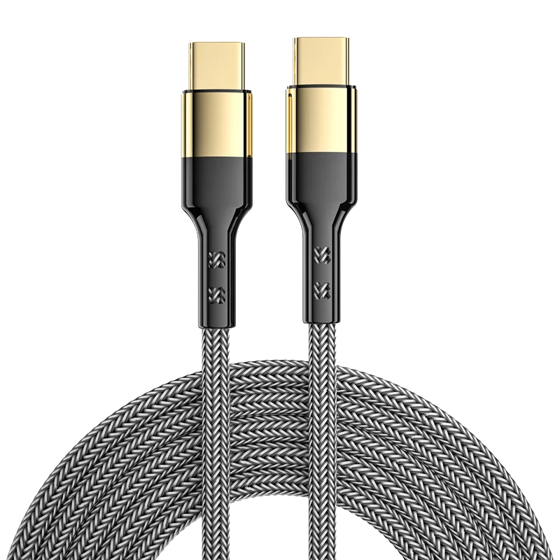 Type-C-to-C-60W-PD-Fast-Charging-Cables-1.2M-Nylon-Gold-plated-Usb-C-to-C-for-IPhone-15-Charging-Cable