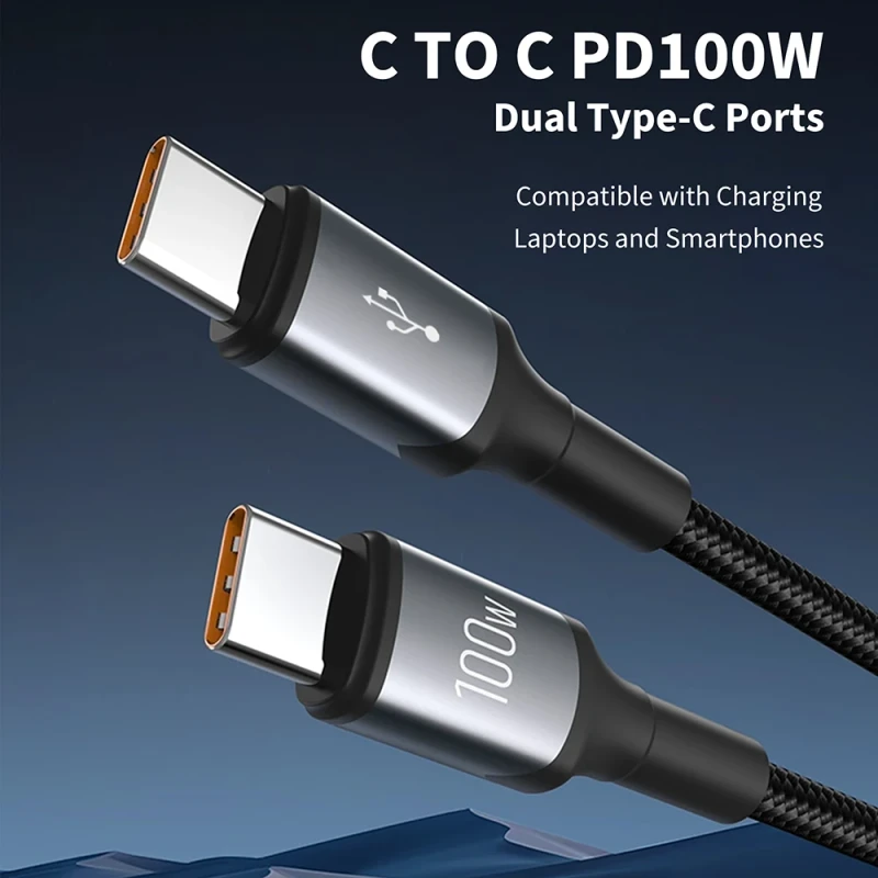 Type-C-to-Type-C-100W-Fast-Charging-Cable-Special-Shaped-Aluminum-Shell-for-Laptops-Phones