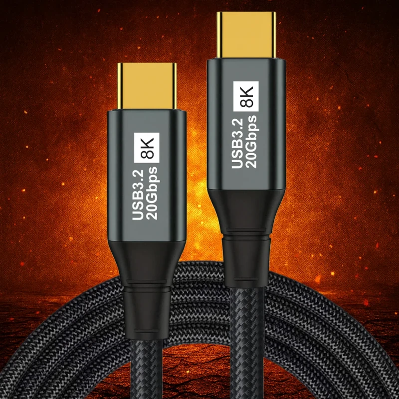 UHD-8K-60hz-Display-20Gbps-USB-3.2-Gen-2-100W-20V-5A-Fast-Charging-Type-C-Data-Transfer-Audio-Video-Cable
