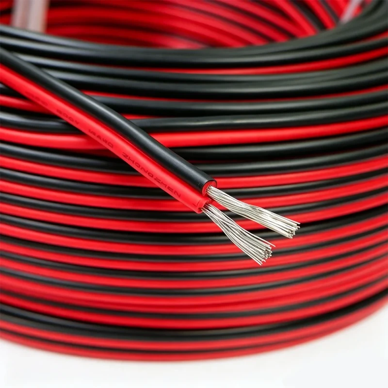 UL1015-14awg-Parallel-Flat-Ribbon-Wire-2pin-Pvc-Insulated-Red-Black-Stranded-Copper-Wire-Cable