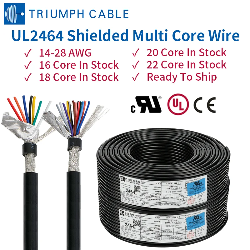UL2464-Multi-core-Shielded-Cable-AWG-AWM-Signal-Control-Cable-16awg-18awg-20awg-22awg-24awg-26awg-PVC-Industrial-Power-Cables