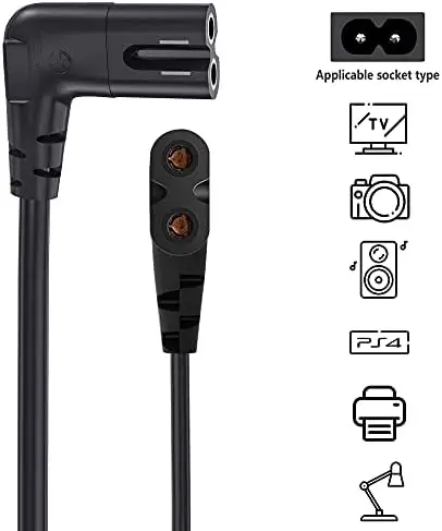 US-C7-Cord-Extension-Cord-2.5A-250V-AC-Plug-2-Pin-TV-Power-Cord-Compatible
