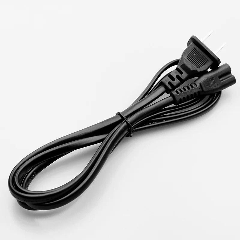US-Plug-Braided-Laptop-Power-Cable-13A-2-Pin-IEC-C7-Female-Power-Cord-Electrical-Extension-for-Americas-Computer-Electronics