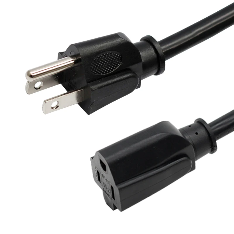USA-Standard-5-15P-15A-125V-American-Power-Cable-3-Prong-with-Female-Plug-Power-Cord