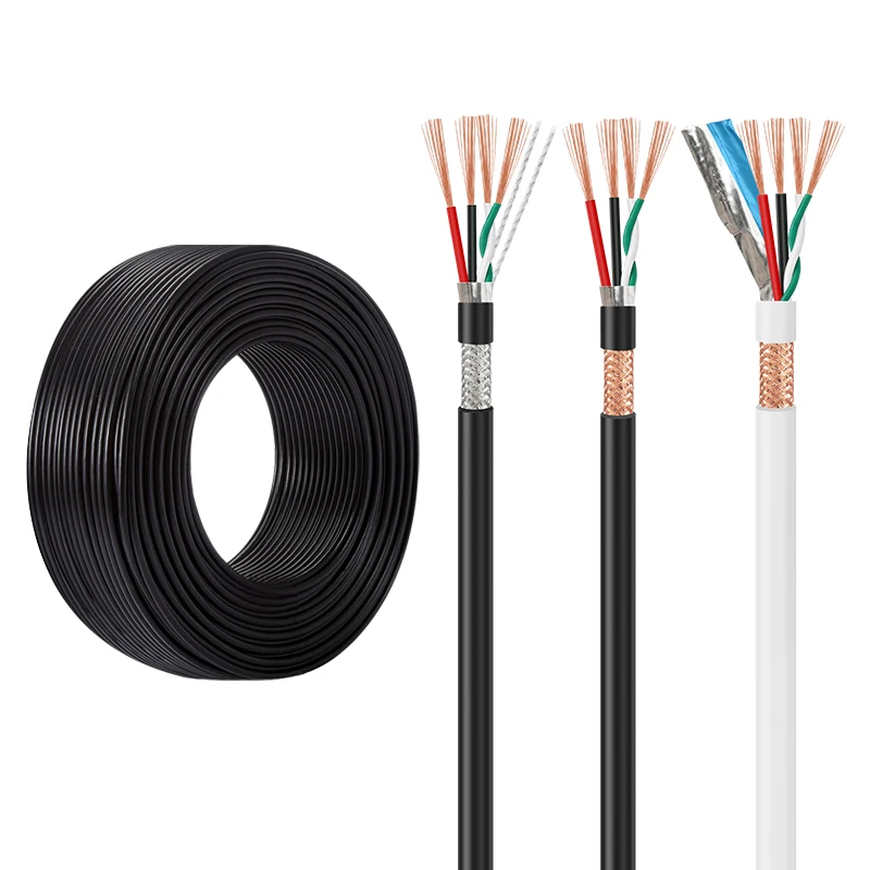 USB-2.0-Data-Cable-2725-2228-AWG-4-Cores-Twisted-Pair-Electrical-Wires-TPE-Aluminum-Foil-Braid-Shield-PVC-Stranded