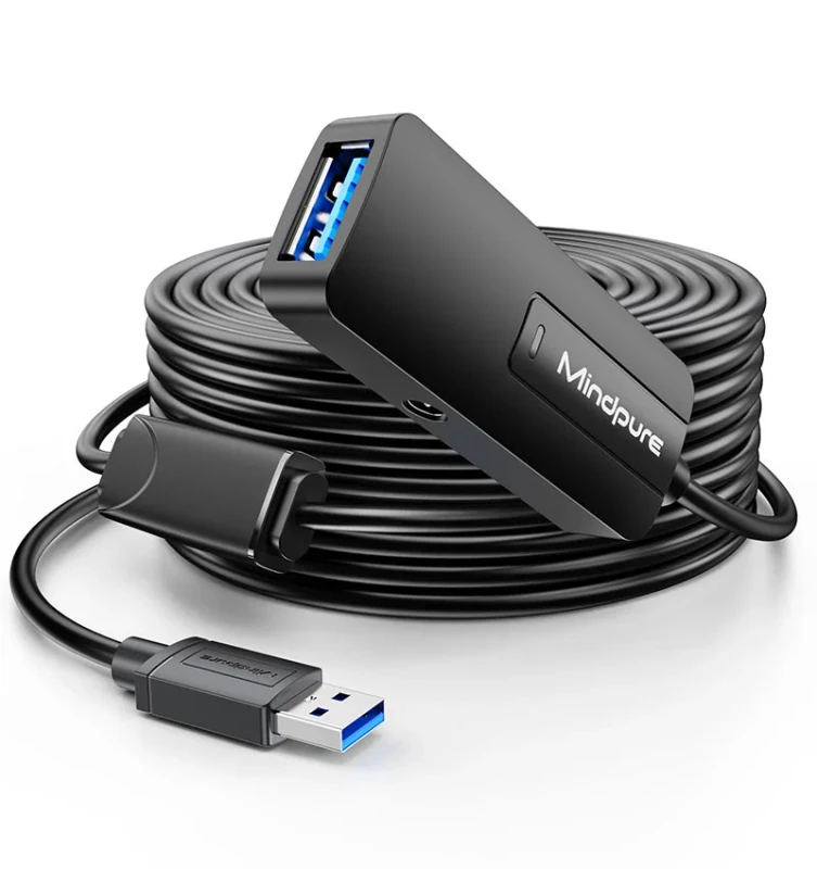 USB-3.0-Extension-Cable-Active-Signal-Booster-Amplifier-Repeater-Cord-VL-Chip-20m-66ft-Braided-Shielding-Long-Distance