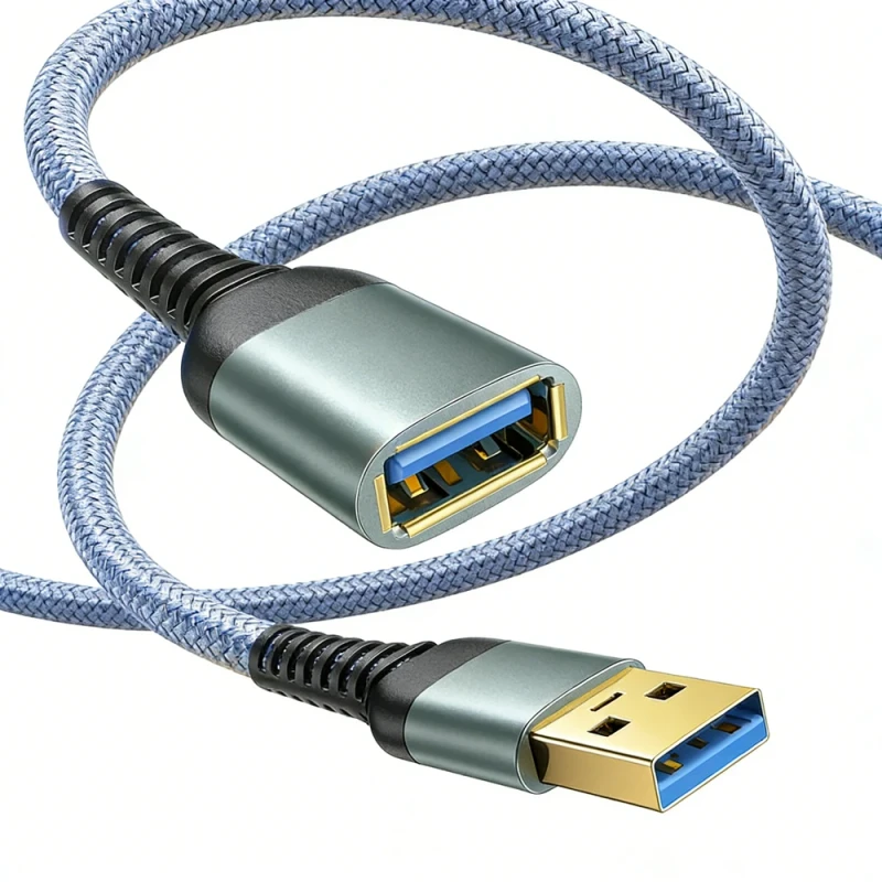 USB-3.0-Extension-Cable-USB-Male-to-Female-Extension-Cable-3.2-5Gbps-High-Speed-Factory-Custom-Braided-Extension-Cord-1m-2m-3m
