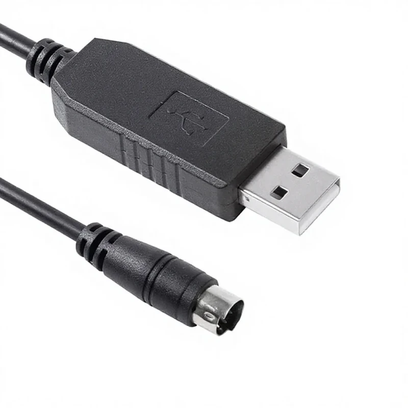 USB-A-Mini-Din-8-Pin-Male-Connector-Straight-RS232-CT-62-CAT-Data-Serial-Cable-1.8M-FT-100-817-857-897-Series-Radios