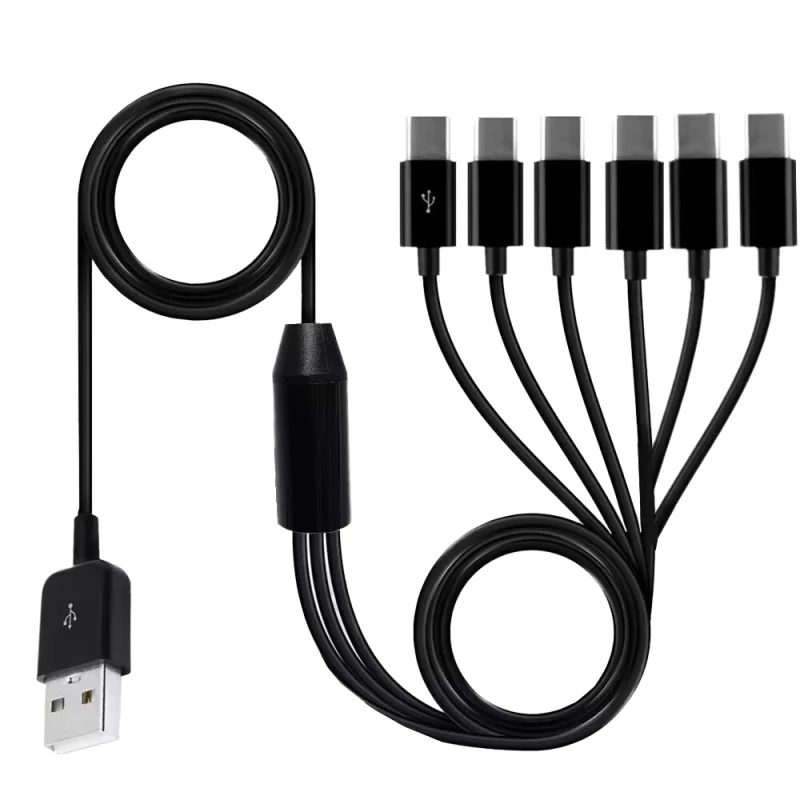 USB-Type-C-Male-to-6-Micro-USB-5-Pin-Male-Splitter-Y-Data-Sync-and-Charge-Braid-Shielding-Mobile-Phone-Adapter-Cable