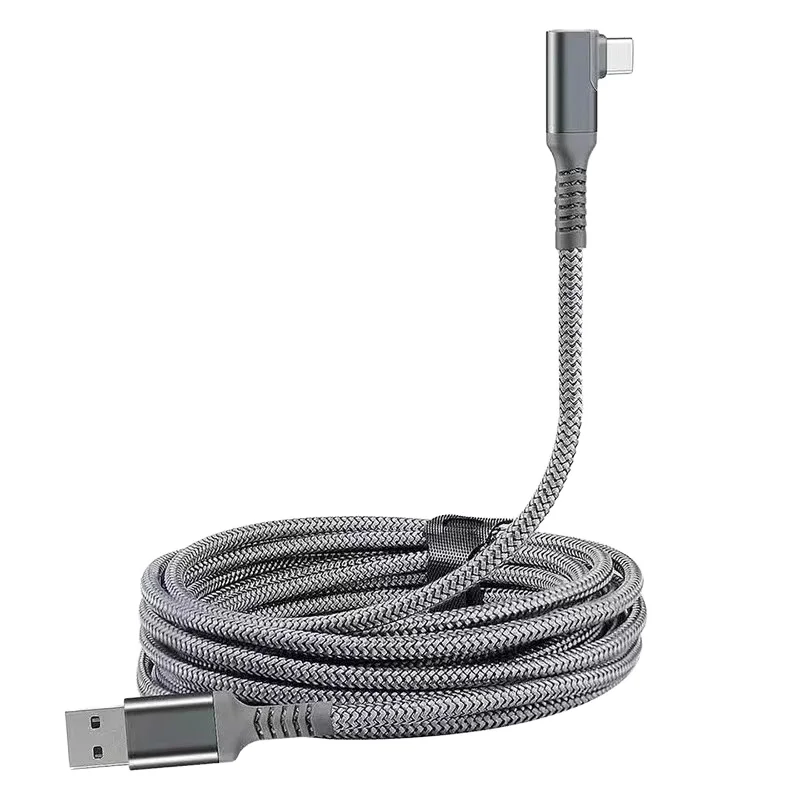 USB-to-Type-C-Elbow-90-Degree-5-Meters-3A-Fast-Charging-Braid-Shielded-Nylon-Extension-Data-Camera-VR-Link-Cable-for-Computer