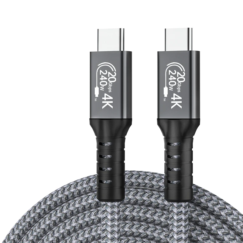 USB3.2-Thunderbolt-3-20Gbps-PD-240W-Braided-Aluminium-Alloy-Fast-Charging-High-Speed-Cable-for-Computer-Mobile-Type-C-Nylon-PVC