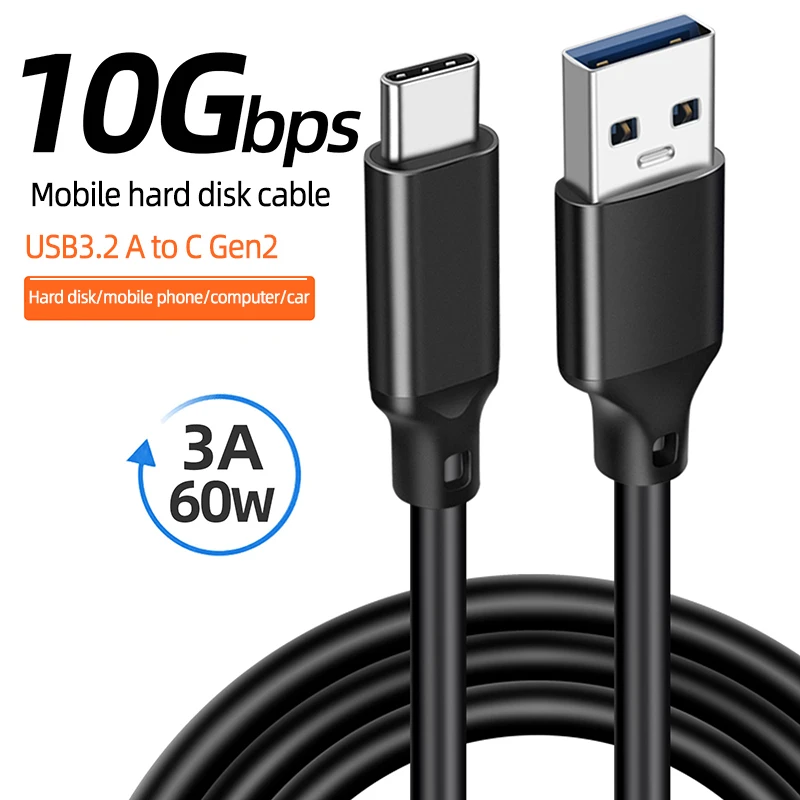 USB3.2-Type-C-High-Speed-Data-and-10Gbps-Hard-Disk-Transmission-Line-3A60W-Fast-Charging-for-iOS-Computer-and-Mobile-Phone