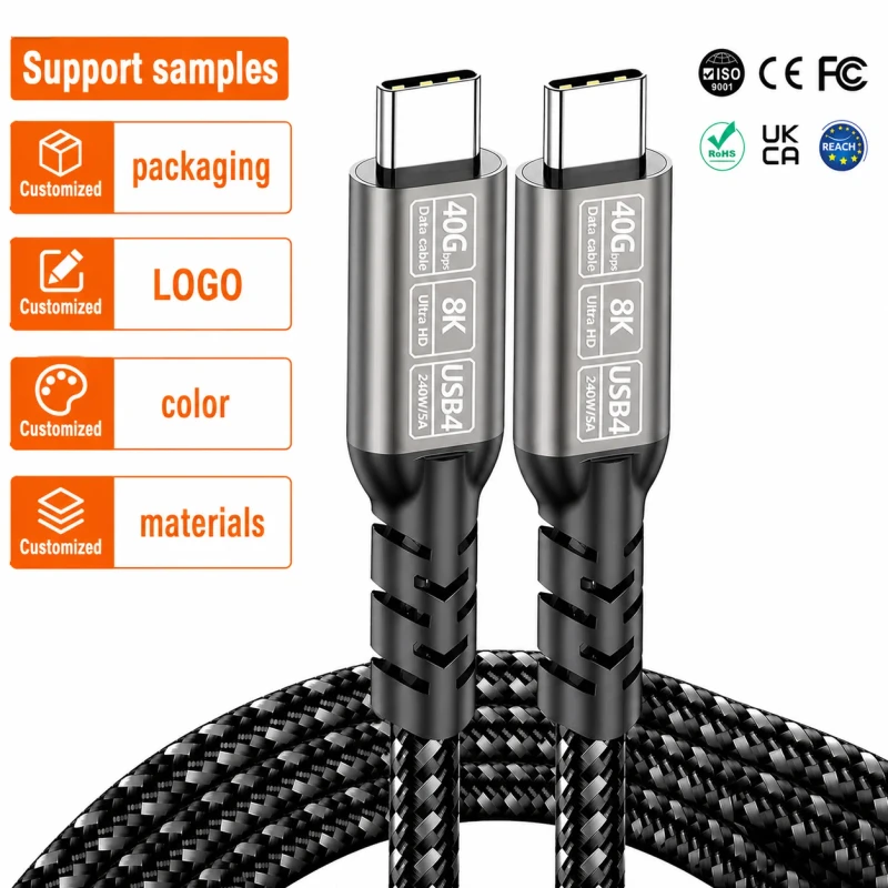 USB4-Type-C-Cable-40Gb-Thunderbolt-4-3-5A-Fast-Charging-8K-Screen-Mirroring-Audio-Video-Nylon-Braid-Jacket