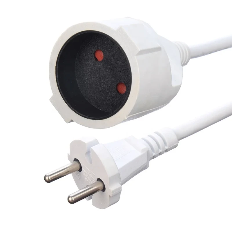 VDE-10A-Plug-Power-Cords-Extension-Cords-White-2-Pin-Home-Appliances-Power-Supply-Cord