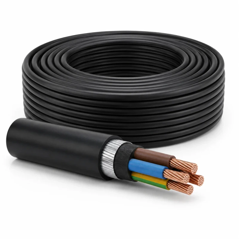 VV22-0.6-1kV-4-Core-25mm2-IEC-PVC-Insulated-Steel-Tape-Armored-Copper-Power-Cable-Underground-Project