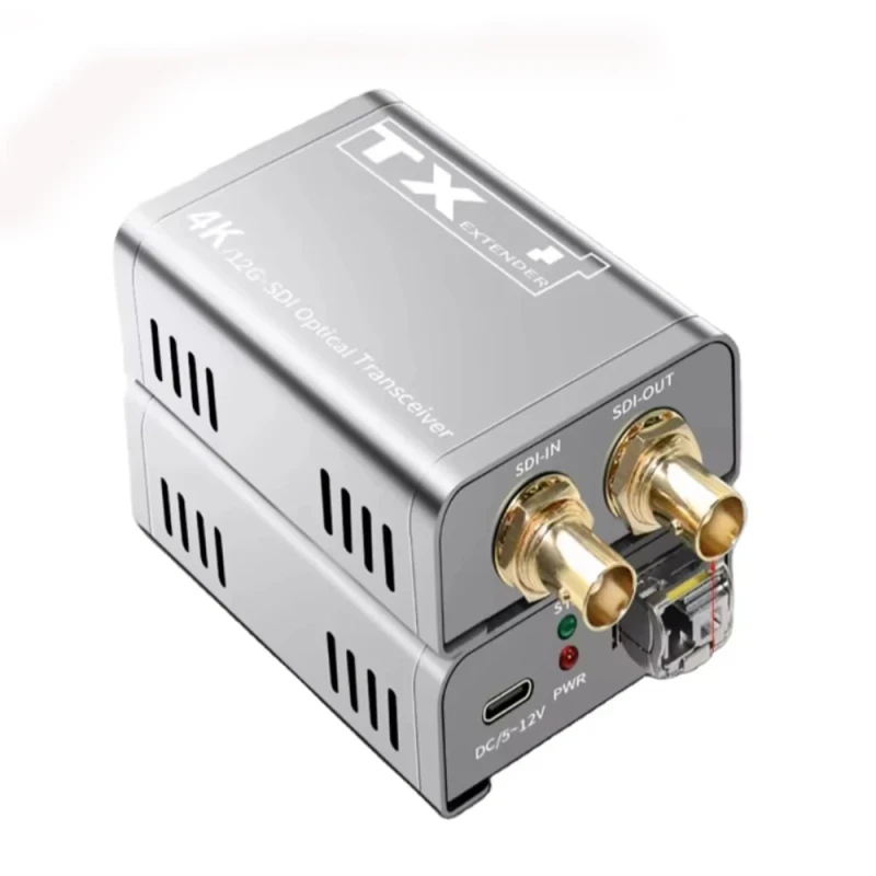 Video-Audio-Extender-HD-Single-Fiber-LC-Transmitter-Receiver-SDI-Fiber-Optic-Extender-10m-Singlemode-12G-4K-GPRS