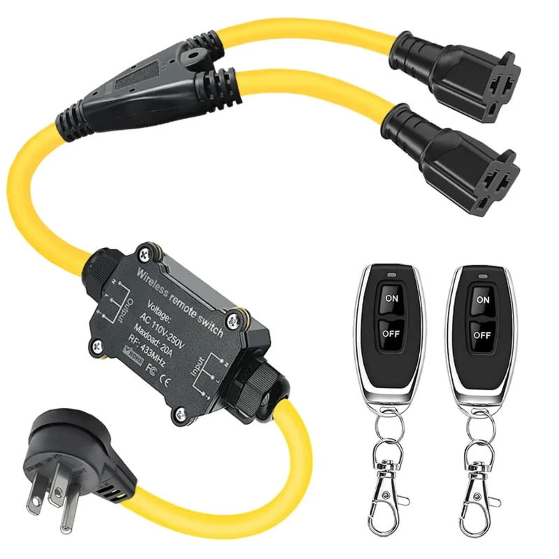 Wiring-Free-AC-220V-20A-2-Way-Plug-IP67-Remote-Control-Socket-RF-433MHz-Remote-Wireless-Socket-for-Vacuum-Cleaner-Control