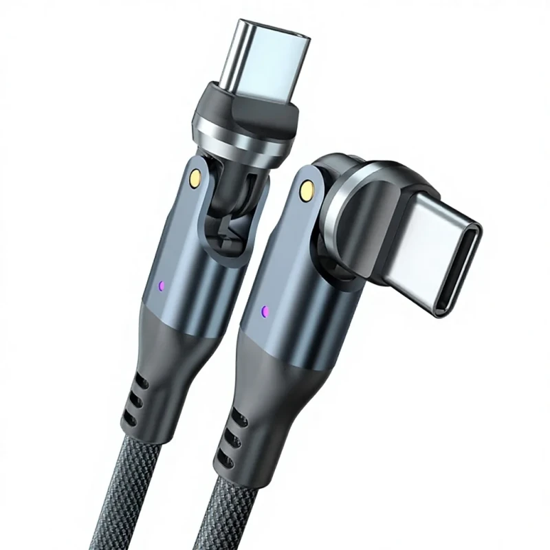 XXD-240W-Swivel-Type-C-Data-Cable-Double-540-Rotation-Pure-Copper-Conductor-Weave-Nylon-Jacket-48V-5A-Fast-Charging-Data