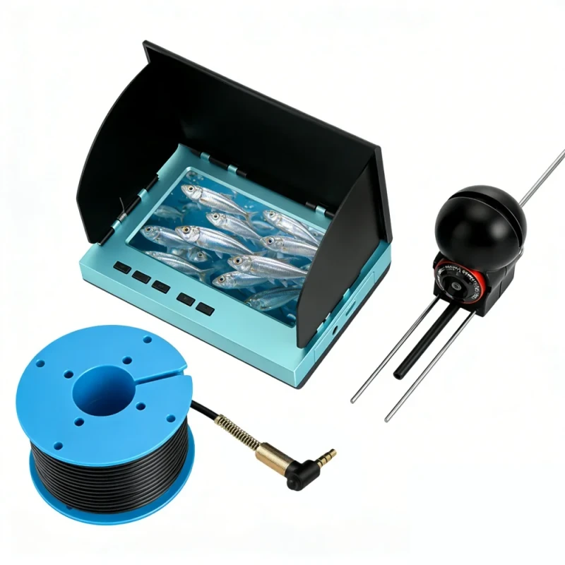 YHS-0156-Portable-Fish-Finder-200KHz-0.6-73m-Range-10h-Lithium-Battery-7-24V-US-European-Plug-LED-Display-PVC-PC