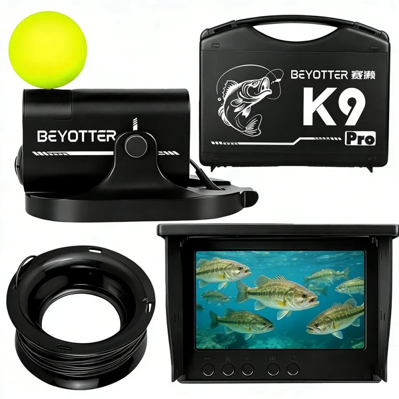 YHS-2048-Portable-Underwater-Fish-Finder-LCD-LED-Display-Retractable-Float-0.6-30m-Detection-Range-200kHz-Cable-Sonar