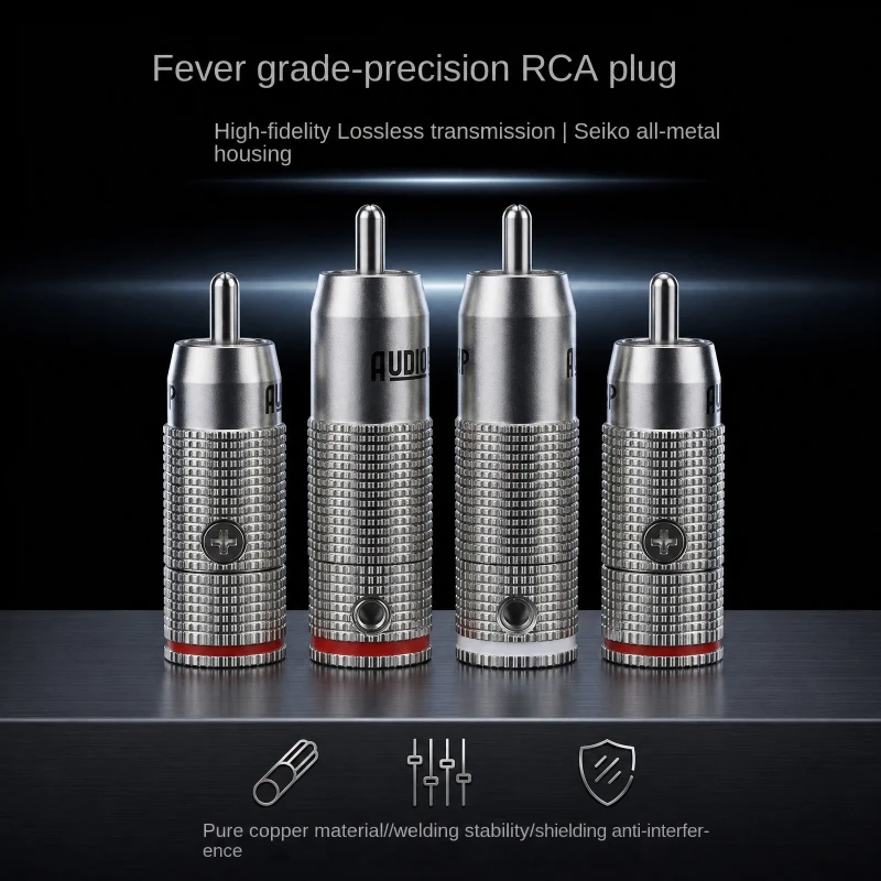 YIVO-High-Precision-HIFI-RCA-Plug-Pure-Copper-Nickel-Plated-68.5mm-Wiring-Hole-Shielded-for-Audio-Video-Power-Cable-HiFi-System