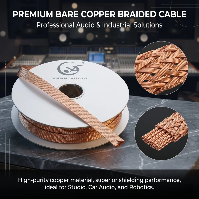 YIVO-XSSH-OEM-200m-Flexible-Dense-Copper-Braided-Sleeve-25mm-16mm-EMI-RFI-Shielded-Home-HIFI-Audio-Cable