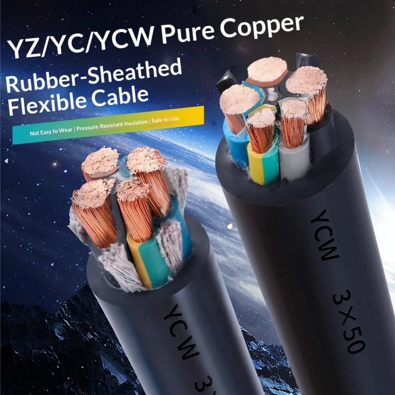 YZ-Medium-Duty-Rubber-Sheathed-Flexible-Cable-300-500V-2-3-4-5-Core-Copper-Conductor-Power-Cord-for-Electric-Tools